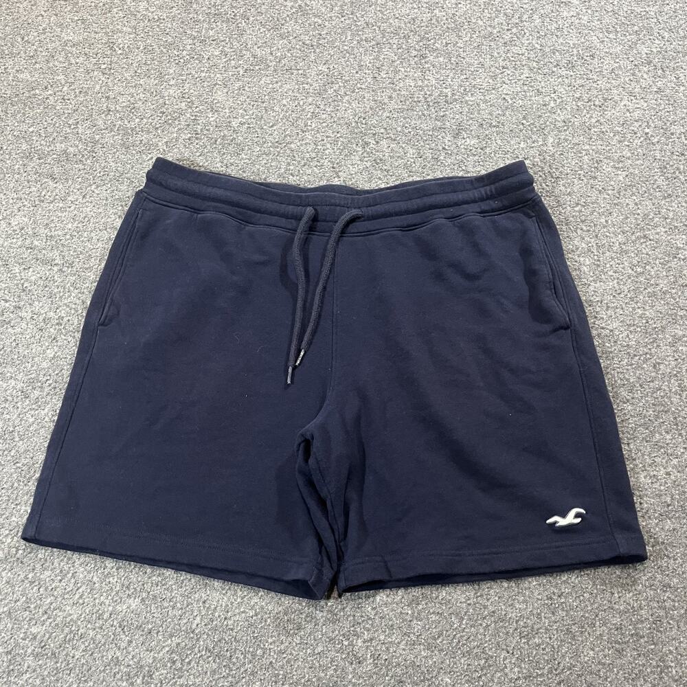 Hollister Shorts Mens XL Blue Lounge Stretch Drawstring Relaxed Pocket Bird Logo